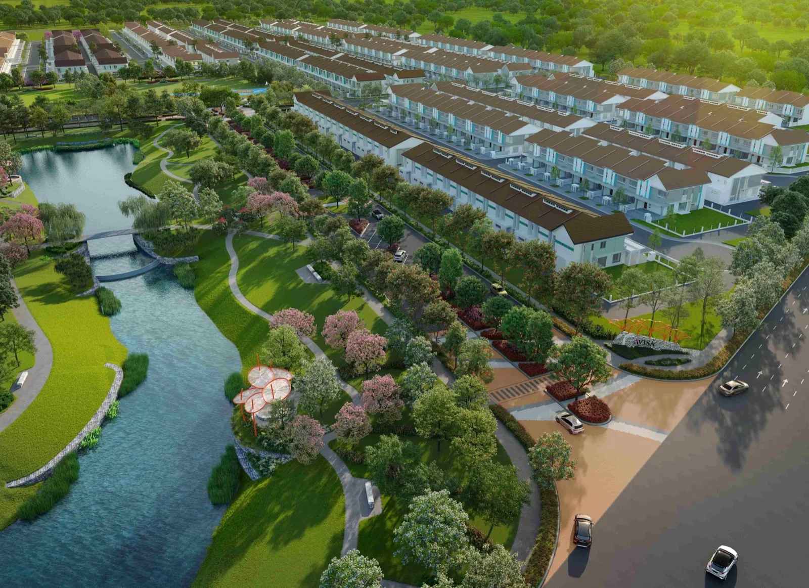 Artist's impression of the Avisa Residences entrance and arrival court at Tropicana Alam, Puncak Alam