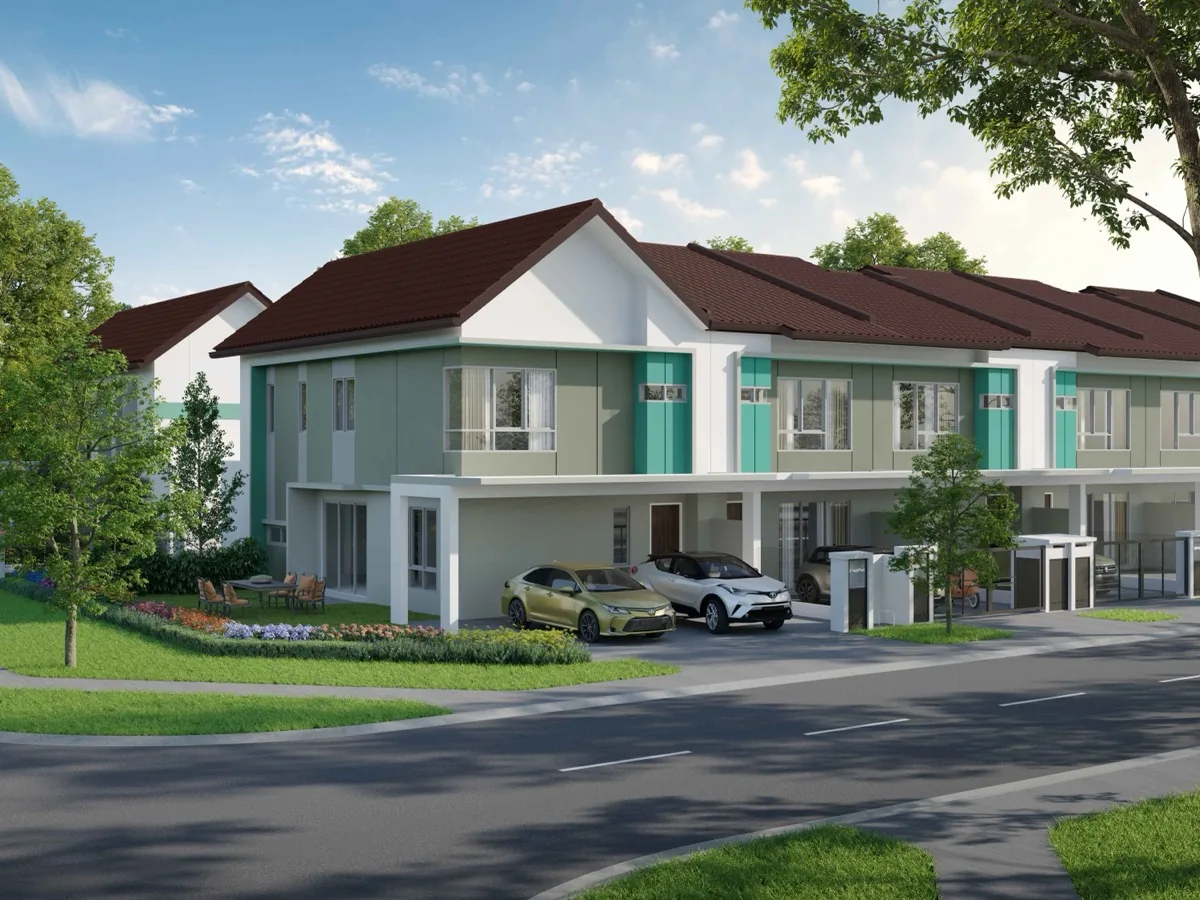 Type B1 corner terrace home with side garden and yard extension, Avisa Residences Phase 2
